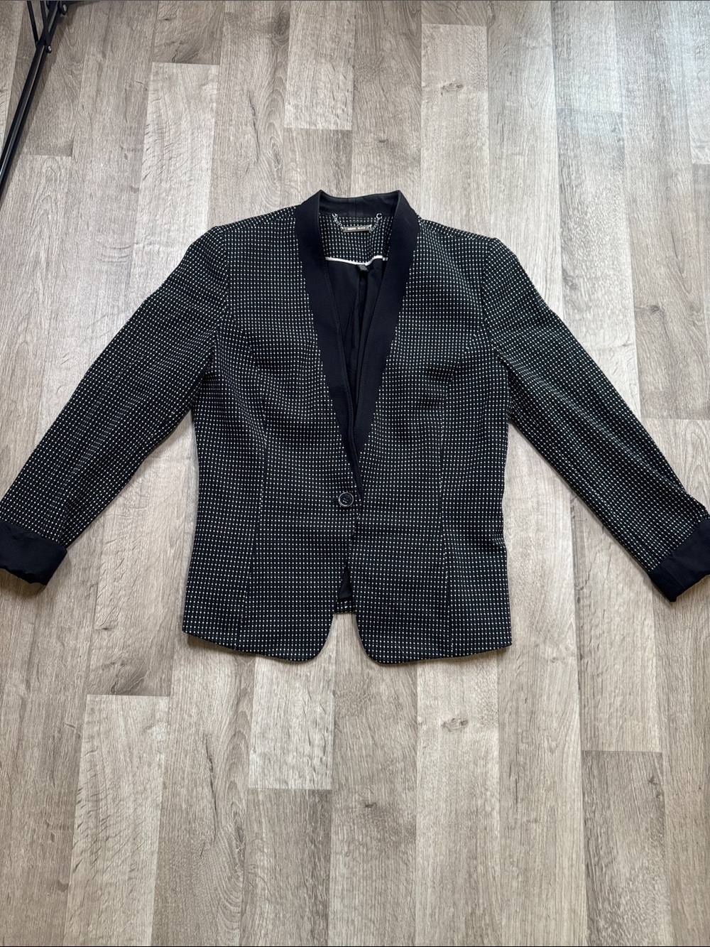 Black House White Market Women's Black Microdot Blazer Jacket size 6
